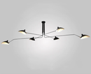 Serge Mouille cone iron base aluminum shade industrial black ceiling light