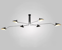Serge Mouille cone iron base aluminum shade industrial black ceiling light