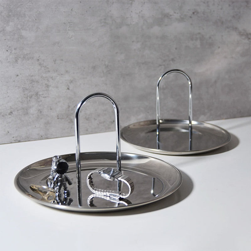 Decorative Accents Silver Plated Portable Storage tray
