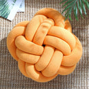 Orange Round Macrame Knot Cushion