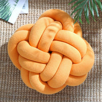 Orange Round Macrame Knot Cushion