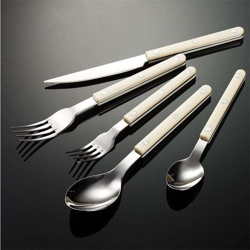 Skol Retro Flatware in Brushed Stainless Steel-Letifly Lights and Decor