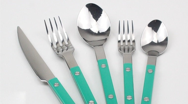 Skol Retro Flatware in Brushed Stainless Steel-Letifly Lights and Decor