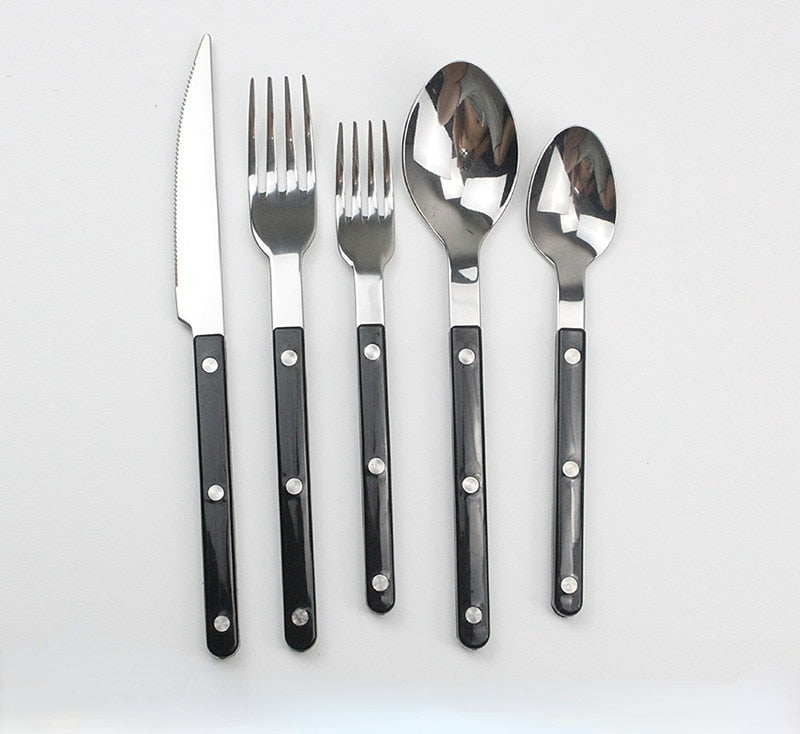 Skol Retro Flatware in Brushed Stainless Steel-Letifly Lights and Decor