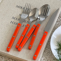 Skol Retro Flatware in Brushed Stainless Steel-Letifly Lights and Decor