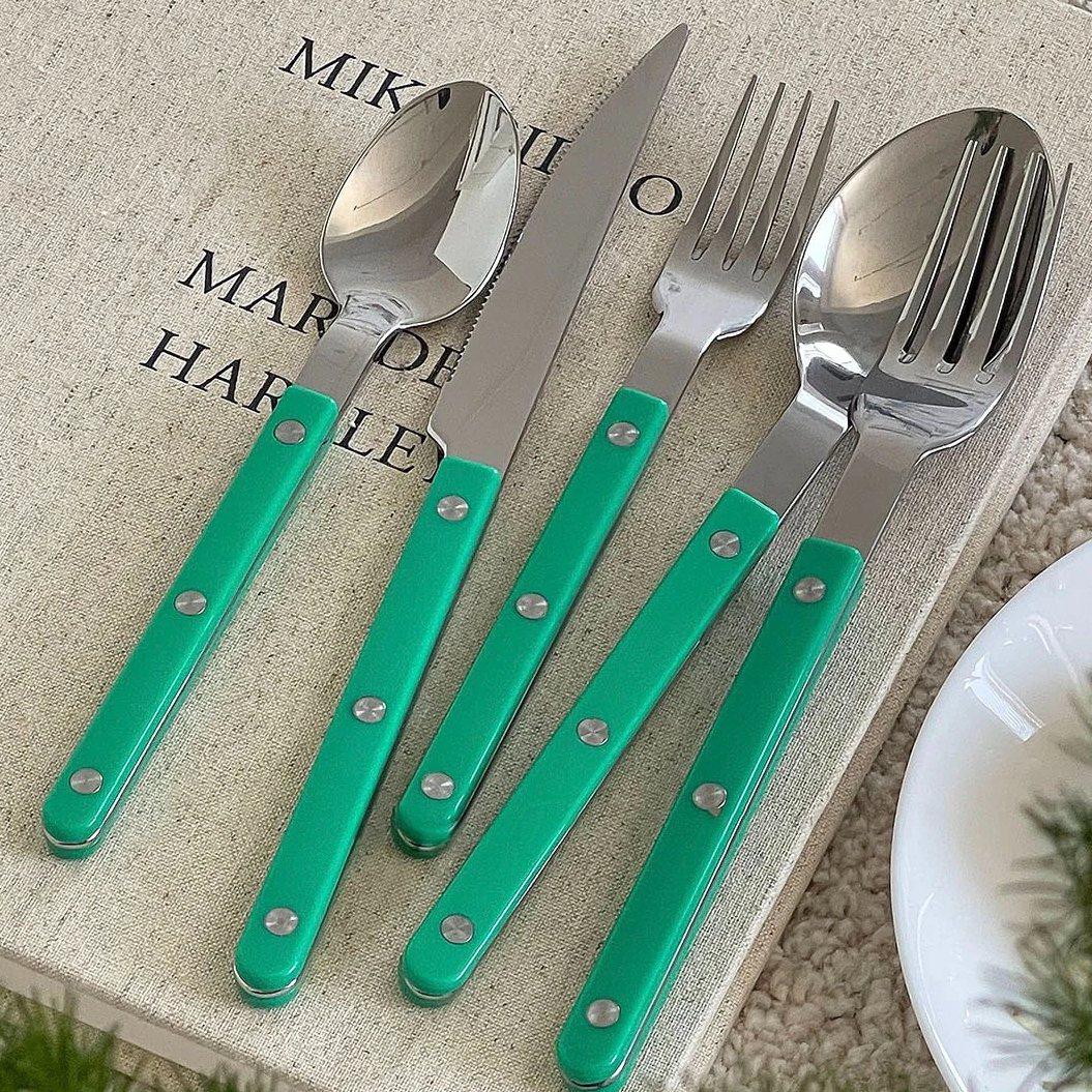 Skol Retro Flatware in Brushed Stainless Steel-Letifly Lights and Decor