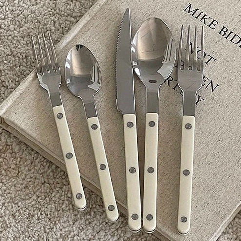 Skol Retro Flatware in Brushed Stainless Steel-Letifly Lights and Decor
