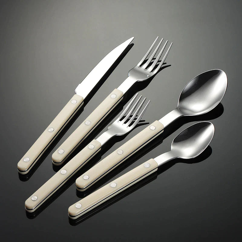 Skol Retro Flatware in Brushed Stainless Steel-Letifly Lights and Decor