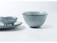 Large Round Deep Gray Blue Bowl