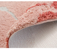 3D Pattern Rug Wool Floor Mat in Pink Color for Living Room Decoration