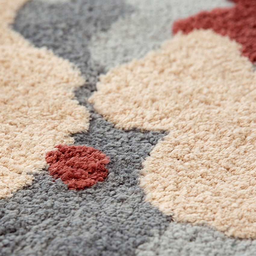 3D Pattern Rug Wool Floor Mat in Pink Color for Living Room Decoration