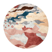 3D Pattern Rug Wool Floor Mat in Pink Color for Living Room Decoration