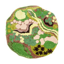 3D Pattern Rug Wool Floor Mat in Green Color for Living Room Decoration