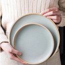 round ceramic matte glazed finish flat plate
