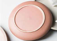 round ceramic matte glazed finish flat plate