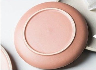 round ceramic matte glazed finish flat plate