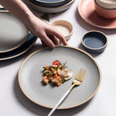 round ceramic matte glazed finish flat plate