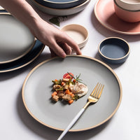 round ceramic matte glazed finish flat plate