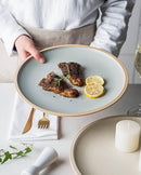 round ceramic matte glazed finish flat plate