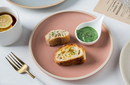 round ceramic matte glazed finish flat plate