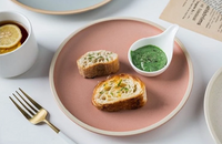 round ceramic matte glazed finish flat plate