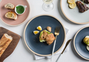 round ceramic matte glazed finish flat plate