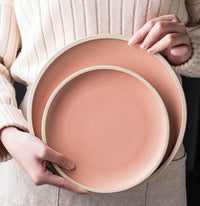 round ceramic matte glazed finish flat plate