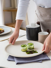 round ceramic matte glazed finish flat plate