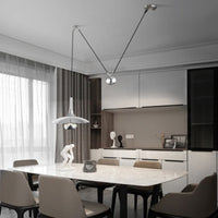 Creative Pendant Light Adjustable Shift Lamps Retro Mid Century Plated Silver