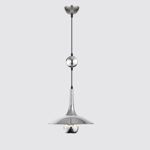 Creative Pendant Light Adjustable Shift Lamps Retro Mid Century Plated Silver
