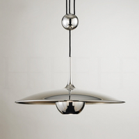 Creative Pendant Light Adjustable Shift Lamps Retro Mid Century Plated Silver 
