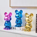 Decorative Accents Metallic Figurine Scupture Space Bear 