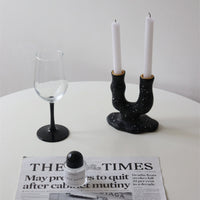 Black and White Resin Vintage Candle Holder Spot Ceramic