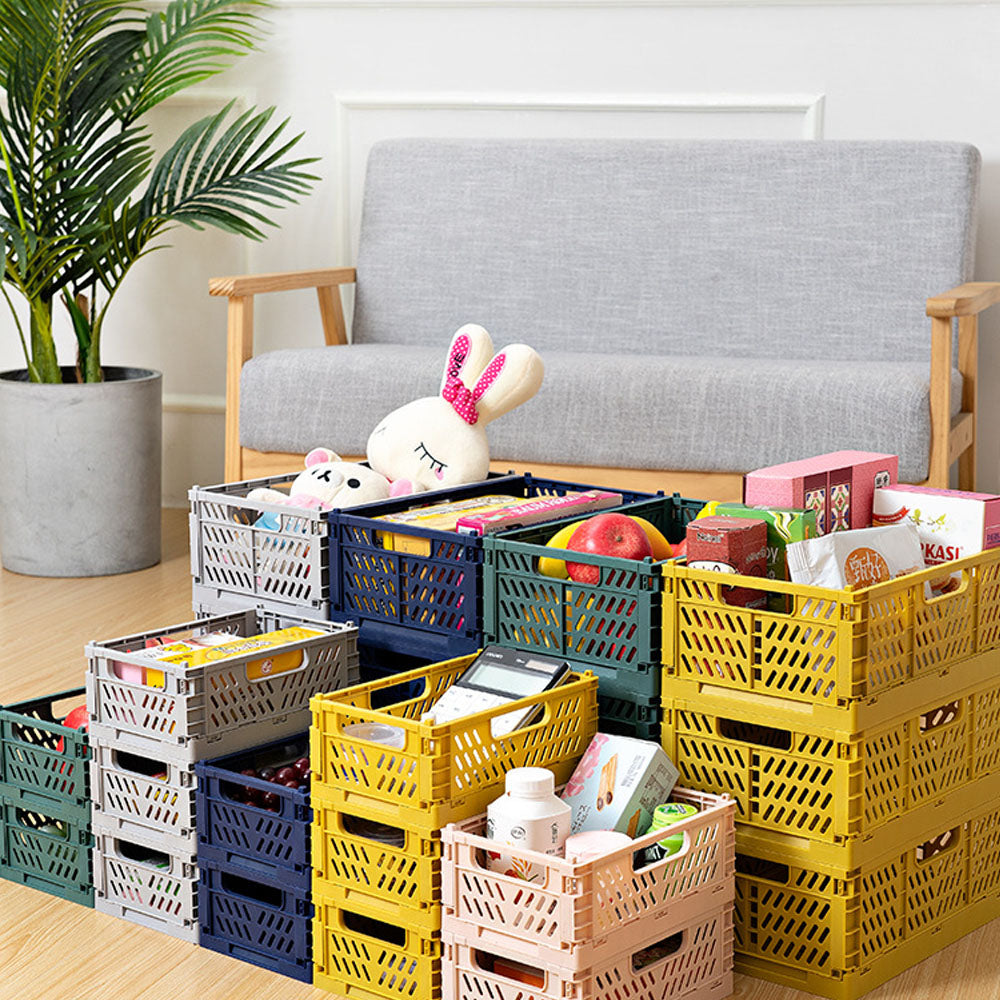 rectangle Collapsible plastic bins colorful storage boxes