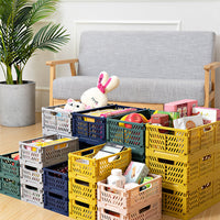 rectangle Collapsible plastic bins colorful storage boxes