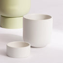 Round Pale Green Pearl White Minimalist Flower Pot