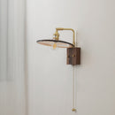 Stained Murano Glass & Wood LED Wall Lamp