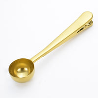 Stainless Steel Multifunctional Coffee Spoon and Sealing Clip Gold  