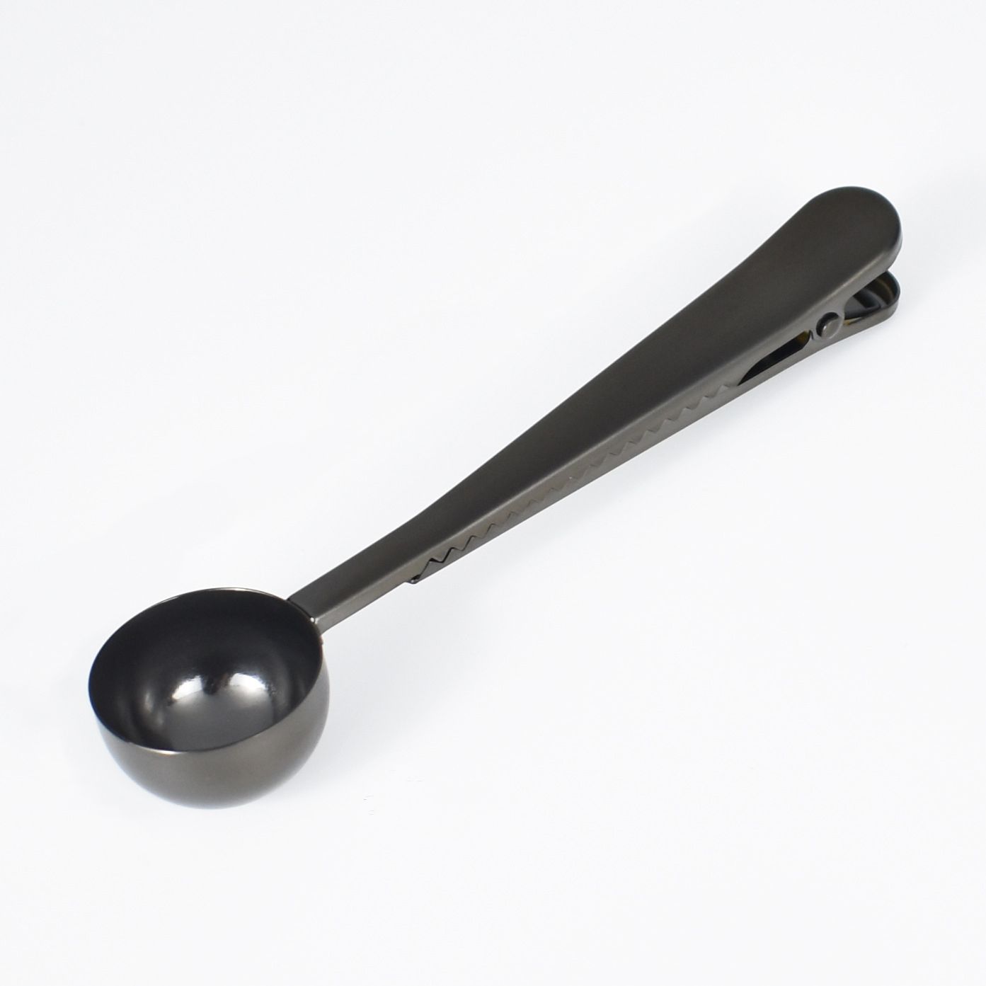 Stainless Steel Multifunctional Coffee Spoon and Sealing Clip Black 