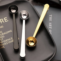 Stainless Steel Multifunctional Coffee Spoon and Sealing Clip Silver Gold Black 