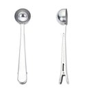 Stainless Steel Multifunctional Coffee Spoon and Sealing Clip Silver