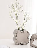 Retro vibes Flower Vases in Silver Plated Ceramic Design Perfect for Gifts