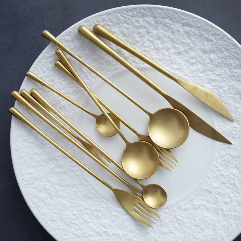 Gold Stainless Steel Dinnerware Set 