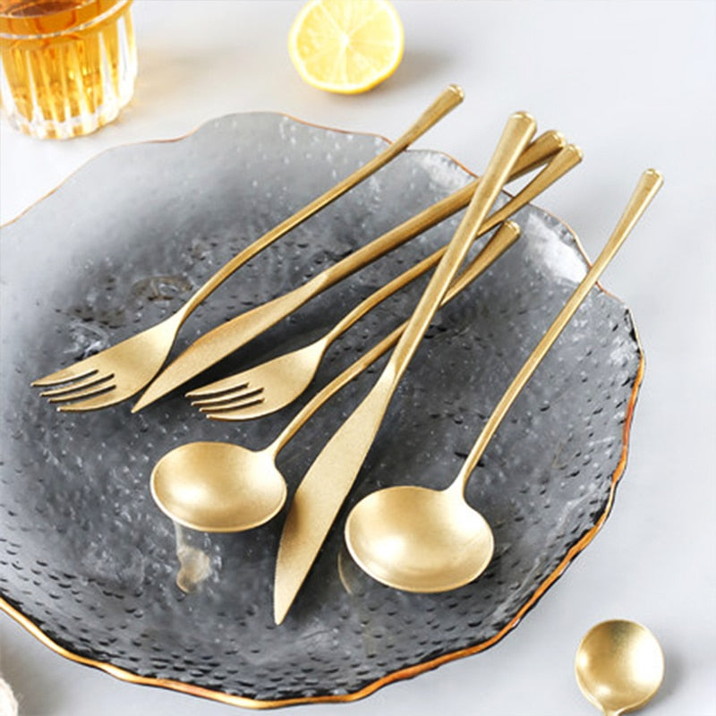 Gold Stainless Steel Dinnerware Set 