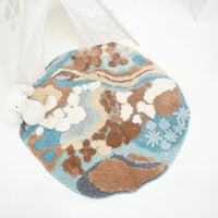 Round Shaped 3D Pattern Polyester Floor Mat