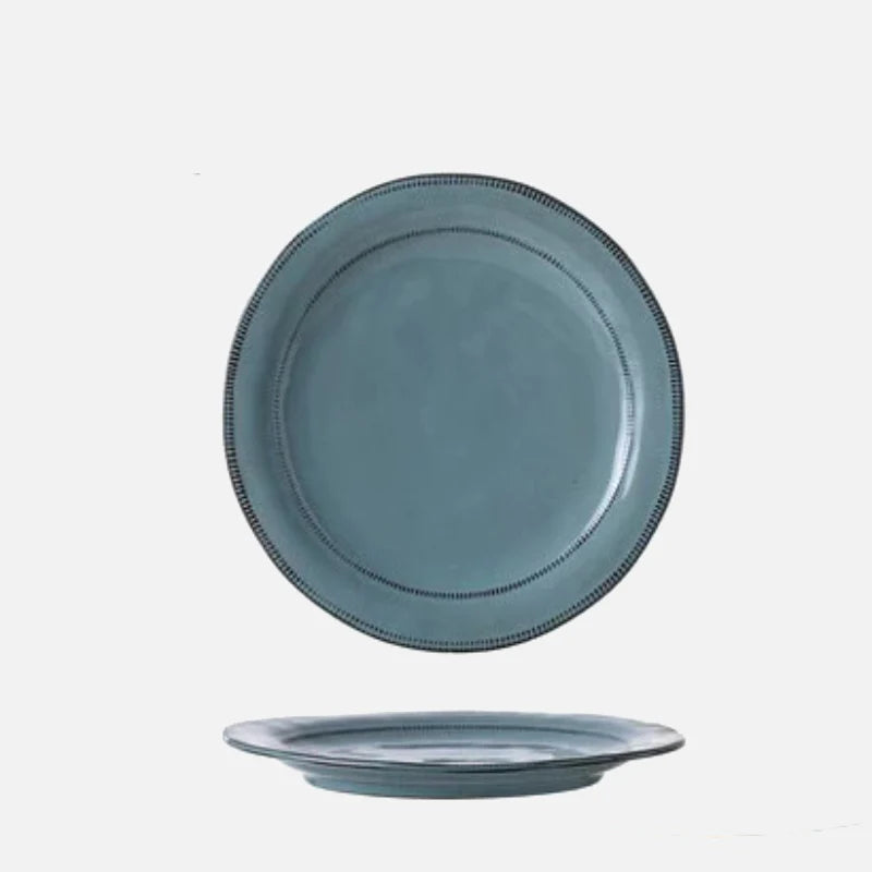 Stitch Row Ceramic Plates-Letifly Lights and Decor