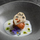round ceramic grey dinnerware