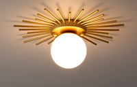 Pendant Light in Modern Style Ceiling Light with Gold Glass Ball Bohemian Art Deco