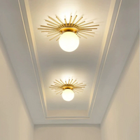 Pendant Light in Modern Style Ceiling Light with Gold Glass Ball