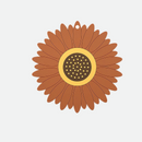 Yellow and Brown Silicone Sunflowers Shape Table Coaster